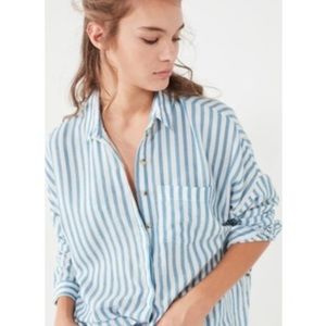Urban outfitters blue stripe button up blouse